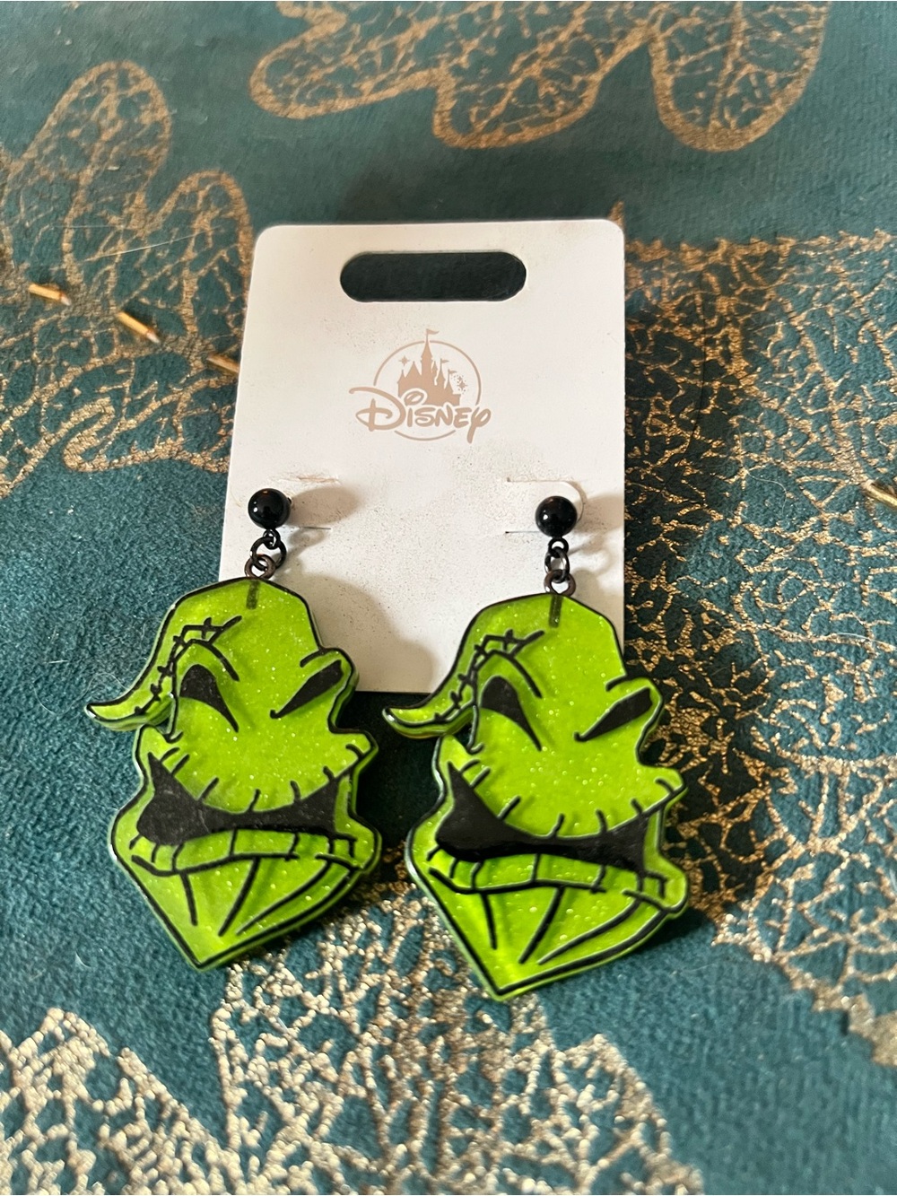 Disney Bright Green Oogie Boogie Dangle Earrings for Kids